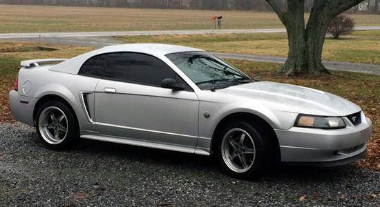 Silver Mustang with FR06 Saleen style replica wheels from OE Wheels
