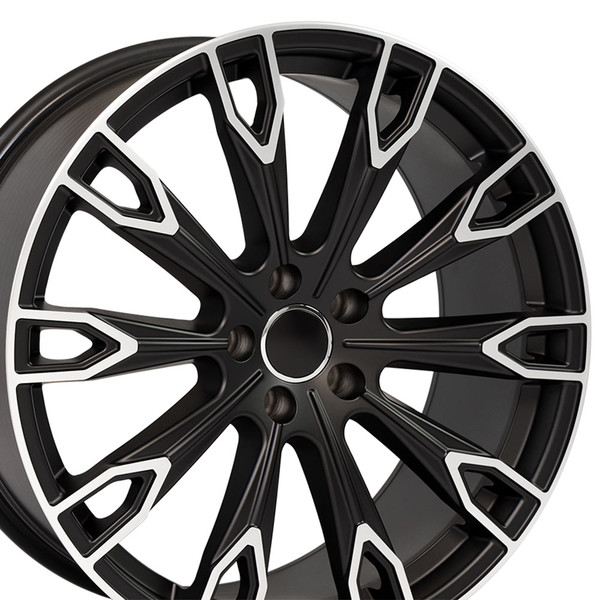 Q7 style wheel fits Audi A5 Satin Black machined