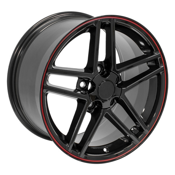 C6 Z06 wheel black with red stripe for corvette