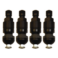 set of 4 black aluminum valve stems for Huf TPMS sensors and Titan TPMS sensors