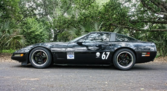Black Corvette with black CV01 ZR1 wheels from OE Wheels